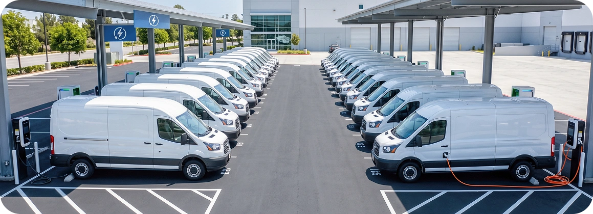 EV depot vans charging under a site power limit